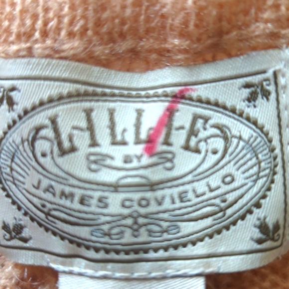 Lillie by James Coviello Blush Satin Tie Pointelle Cardigan Sweater M - Picture 11 of 13